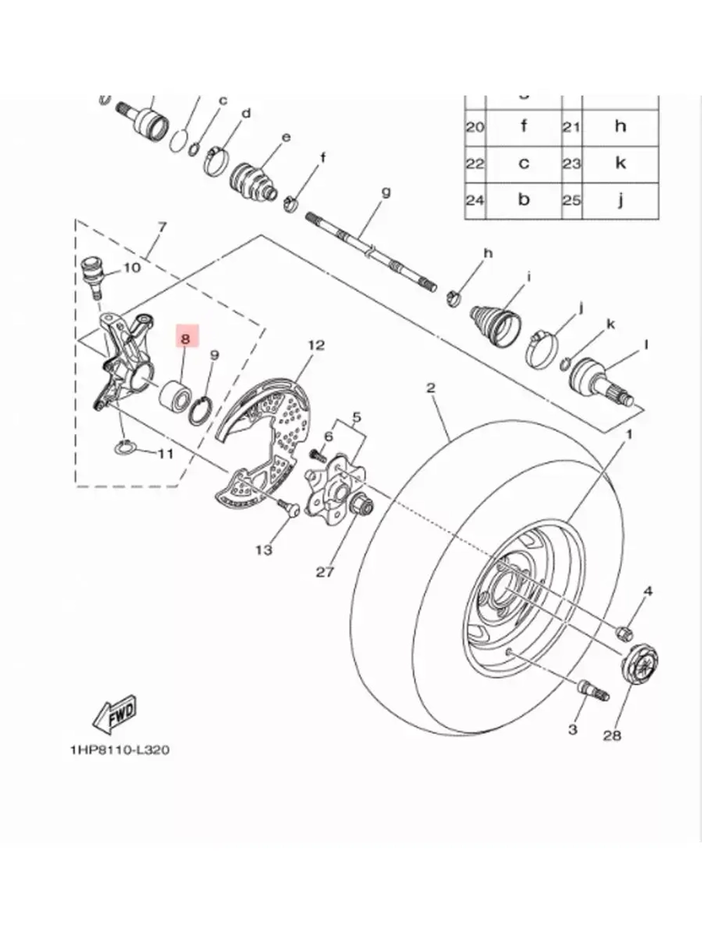 Подшипник ступицы для квадроциклов Yamaha