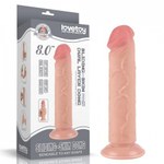 Реалистичный фаллоимитатор Lovetoy Sliding Skin (20×3,8 см) с двойной плотностью бежевый