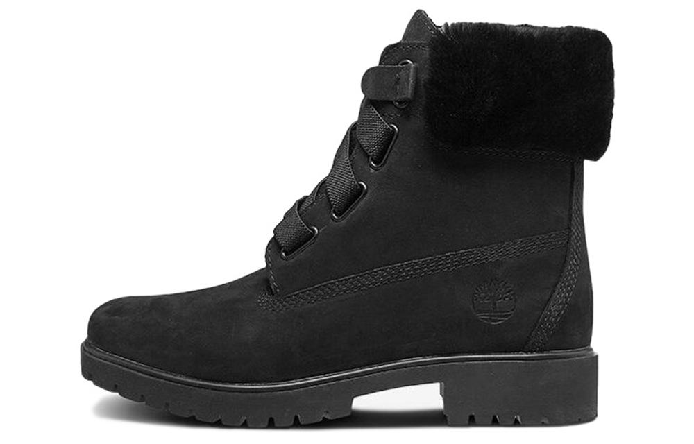 Timberland Jayne 6 Inch Waterproof Convenience Boots "Black Nubuck With Fur" Women"s