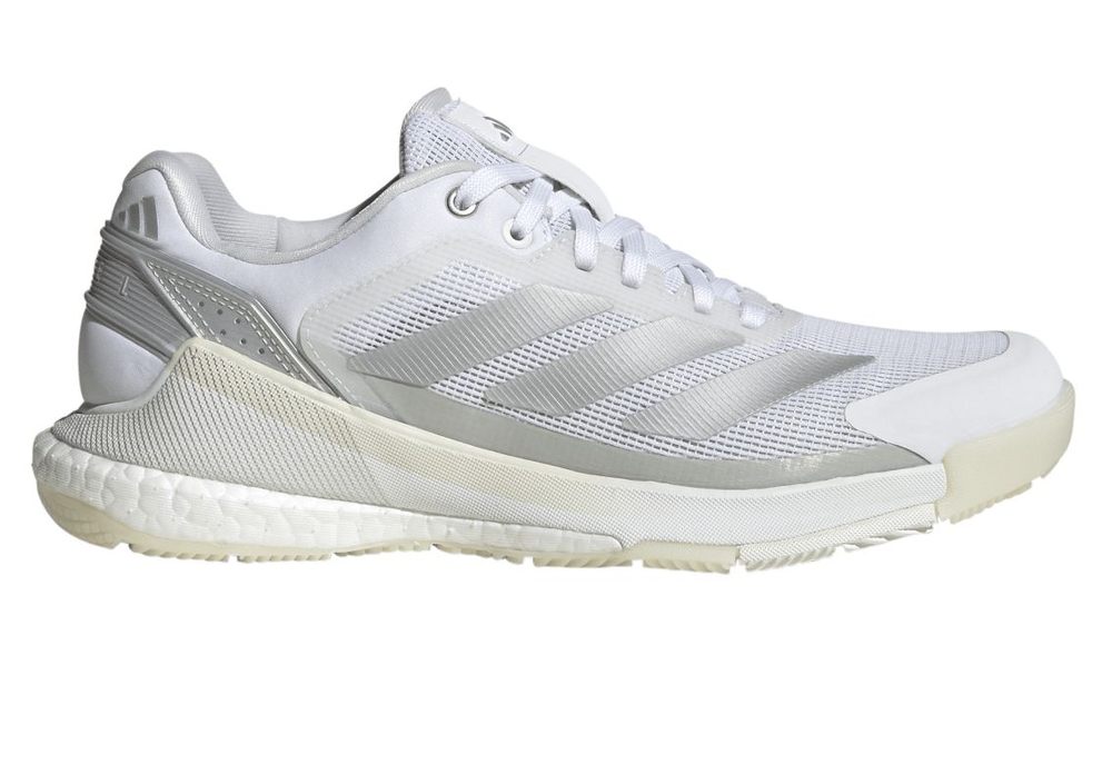 Женские кроссовки для падела Adidas Crazyquick Boost Padel — cloud white/silver metallic/zero metallic