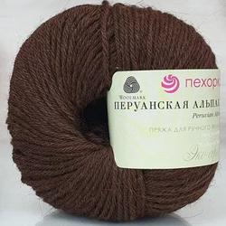 Перуанская альпака Пехорка пряжа 50%альпака 50%меринос.шерсть 5х50г/150м (251-Коричневый)