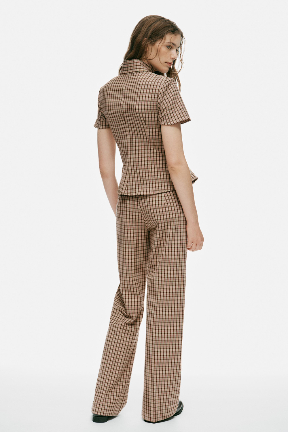 БРЮКИ В КЛЕТКУ С КЛАПАНАМИ — ZARA