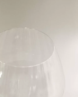 ZARA HOME БОКАЛ ИЗ СТЕКЛА BOHEMIA CRYSTAL С ВОЛНИСТЫМ РЕЛЬЕФОМ, ПРОЗРАЧНЫЙ